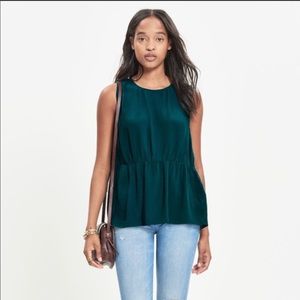 Madewell teal peplum blouse